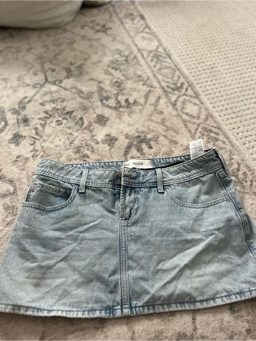 Hollister Light Blue Denim Mini Skirt